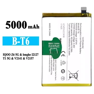 New genuine cell phone battery B-T6 for VIVO iQOO Z6 5G/T1 5G/Y55 5G