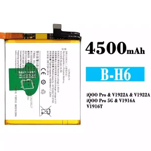 New genuine cell phone battery B-H6 for VIVO iQOO Pro 5G