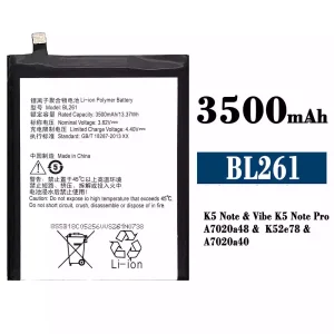 New genuine cell phone battery BL261 for Lenovo K5 Note /Vibe K5 Note Pro