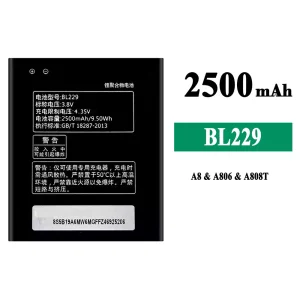 New genuine cell phone battery BL229 for Lenovo A8/A806/A808T