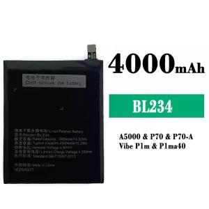 New genuine cell phone battery BL234 for Lenovo P70/P70-A/A5000