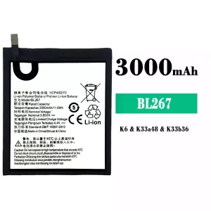 New genuine cell phone battery BL267 for Lenovo K6