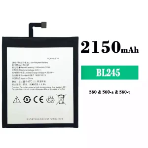 New genuine cell phone battery BL245 for Lenovo S60/S60-a/S60-t