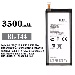 New genuine cell phone battery BL-T44 for LG Stylo 5 / K50 / K12 Max /Q60 / K12 Prime /LK51