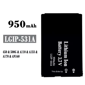 New genuine cell phone battery LGIP-531A for LG 450/500G/A110/A133/A170/AN160