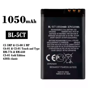 New genuine cell phone battery BL-5CT for Nokia C3-01 C6-01 C5-00 / 6303 6730c