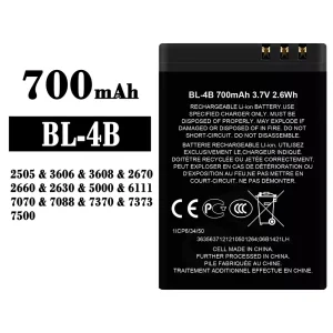 New genuine cell phone battery BL-4B for Nokia 2505 / 3606 / 3608 / 2670 / 2660 / 2630 / 5000 / 6111 / 7070 / 7088 / 7370 / 7373 / 7500