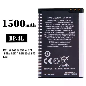 New genuine cell phone battery BP-4L for Nokia E61i/E63/E90/E71/E71x/N97/N810/E72/E52