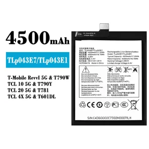 New genuine cell phone battery TLP043E7/TLP043E1 for Alcatel T-Mobile RevvI 5G/TCL 10 5G/TCL 20 5G/TCL 4X 5G