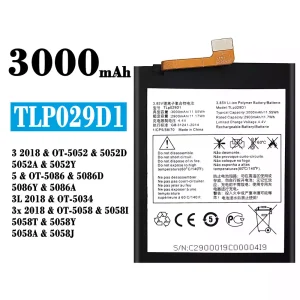 New genuine cell phone battery TLP029D1 for Alcatel 3 2018 / 3L 2018  / 3x 2018