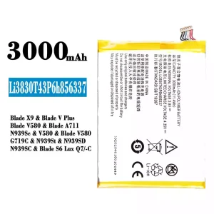 New genuine cell phone battery Li3830T43P6h856337 for ZTE Blade X9/Blade V Plus/Blade V580/Blade A711