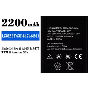 New genuine cell phone battery Li3822T43P4h746241 for ZTE Blade L4 Pro/Amazing X3s
