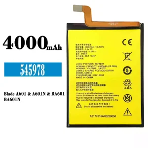 New genuine cell phone battery 545978 for ZTE Blade A601/A601N/BA601/BA601N