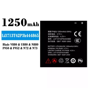 New genuine cell phone battery Li3713T42P3h444865 for ZTE Blade V880/U880/N880/F950/F952/N72/N73