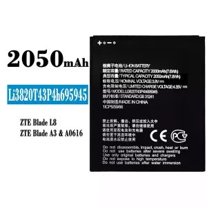New genuine cell phone battery Li3820T43P4h695945 for ZTE Blade L8/A3