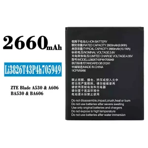 New genuine cell phone battery Li3826T43P4H705949 for ZTE Blade A530/A606/BA530/BA606