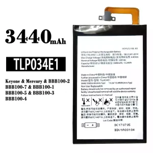 New genuine cell phone battery TLP034E1 for BlackBerry Keyone