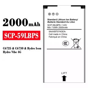 New genuine cell phone battery SCP-59LBPS for Kyocera Hydro Icon/Hydro Vibe 4G/C6725/C6730