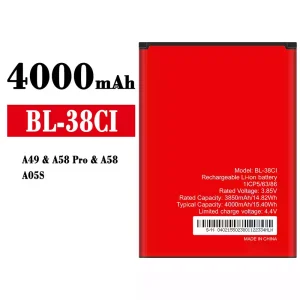 New genuine cell phone battery BL-38CI for itel A49/A58 Pro/A58/A05S