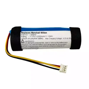 Replacement Bluetooth speaker battery for Marshall Willen,C406A5