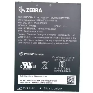 New genuine battery for ZEBRA BTRY-ET4X-10IN1-IN BT-000456